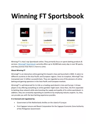 Winning FT Sportsbook