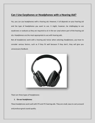 Can I Use Earphones or Headphones with a Hearing Aid