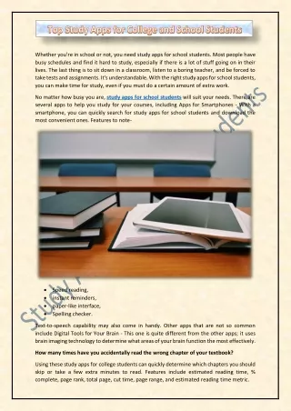 Top Study Apps for College and School Students