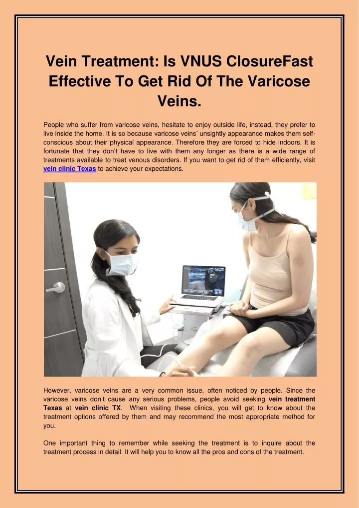 vein treatment is vnus closurefast effective