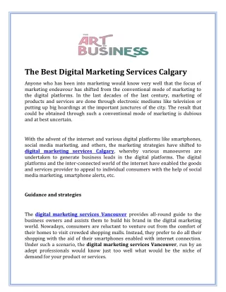 The best digital marketing services Calgary