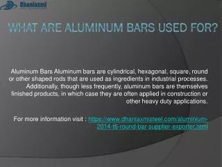 what are aluminum bars used for