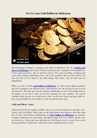 go get your gold bullion in melbourne
