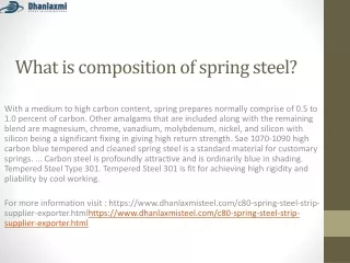 what is composition of spring steel