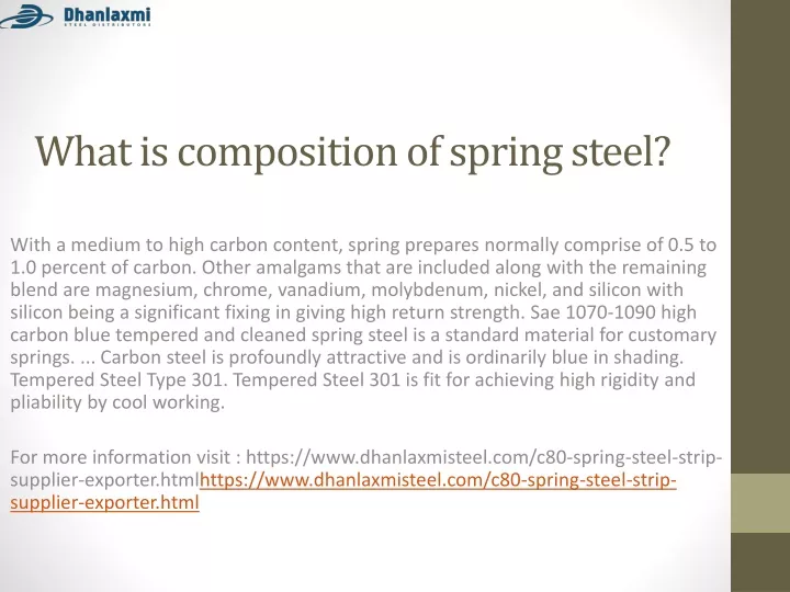 what is composition of spring steel