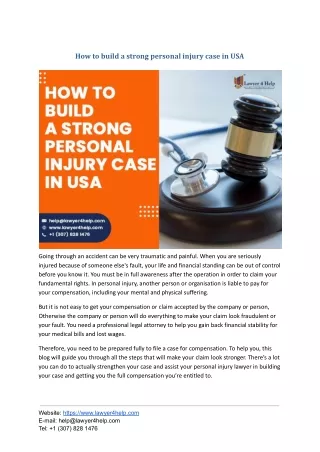 How to build a strong personal injury case in USA