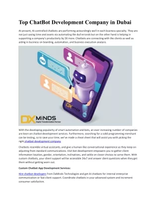 Top Chatbot Development Company Dubai