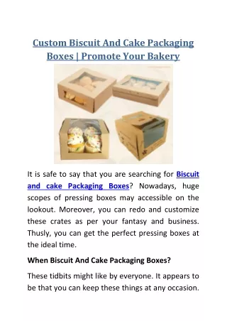 custom biscuit and cake packaging boxes promote