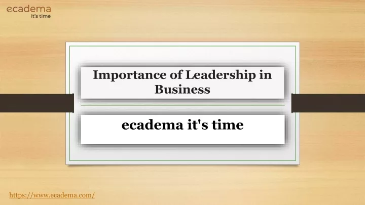 importance of leadership in business