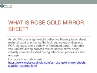 what is rose gold mirror sheet