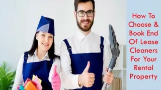 How To Choose & Book End Of Lease Cleaning Company
