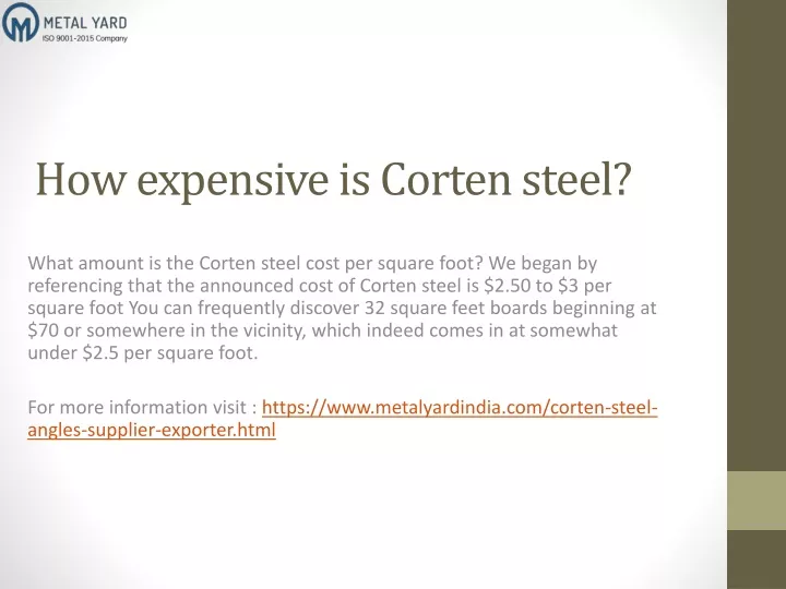how expensive is corten steel