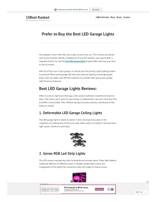 Prefer to buy the best LED garage lights