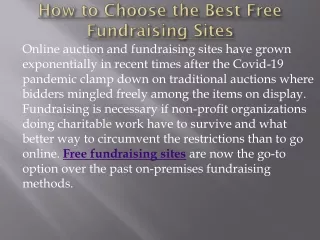 How to Choose the Best Free Fundraising Sites