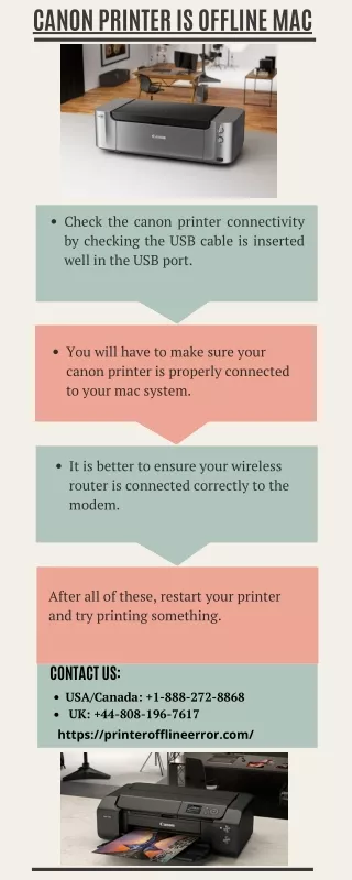 canon printer is offline mac