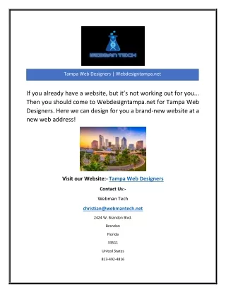 tampa web designers webdesigntampa net
