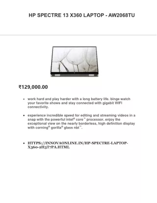 HP Spectre 13 X360 Laptop_Aw2068TU