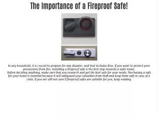 the importance of a fireproof safe