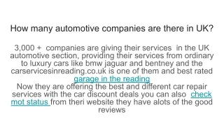 how many automotive companies are there in uk