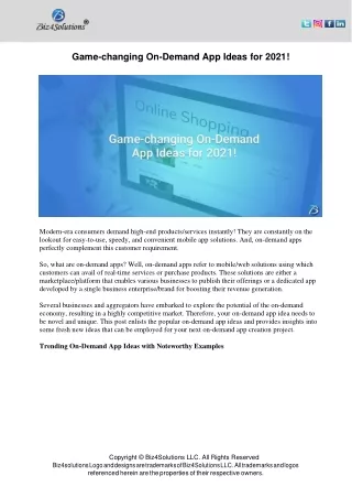 game changing on demand app ideas for 2021