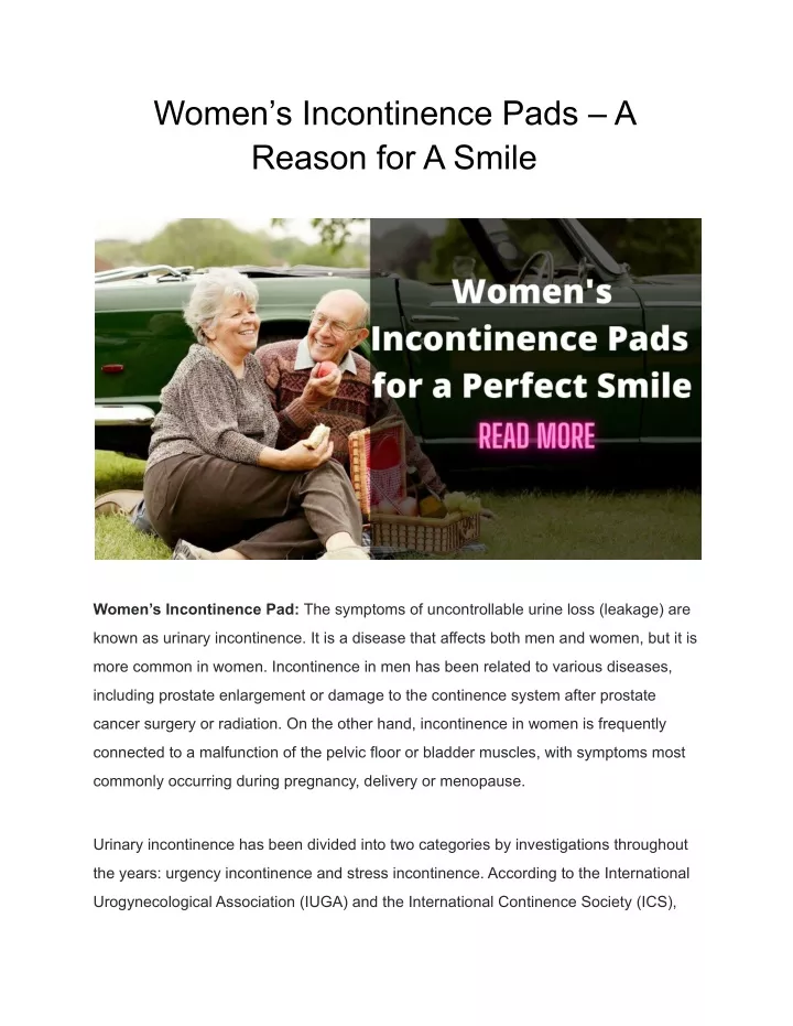 women s incontinence pads a reason for a smile