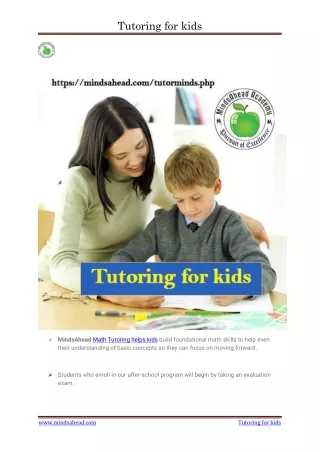 Tutoring for kids