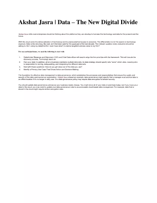 akshat jasra data the new digital divide