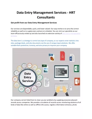 data entry management services hrt consultants