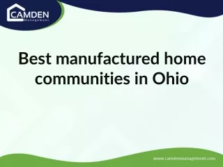 Best manufactured home communities in Ohio