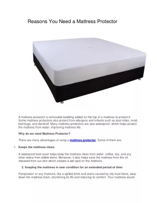 reasons you need a mattress protector