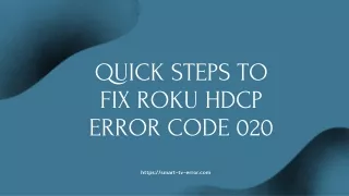 quick steps to fix roku hdcp error code 020