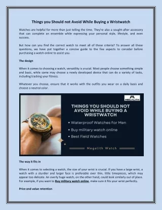 things you should not avoid while buying
