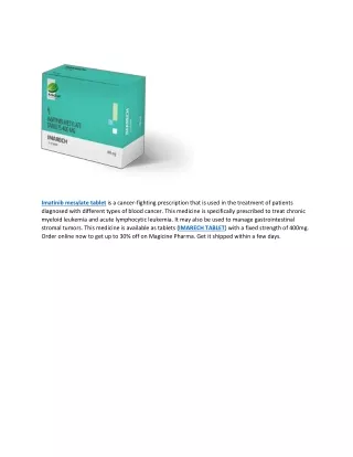 imatinib mesylate tablet is a cancer fighting