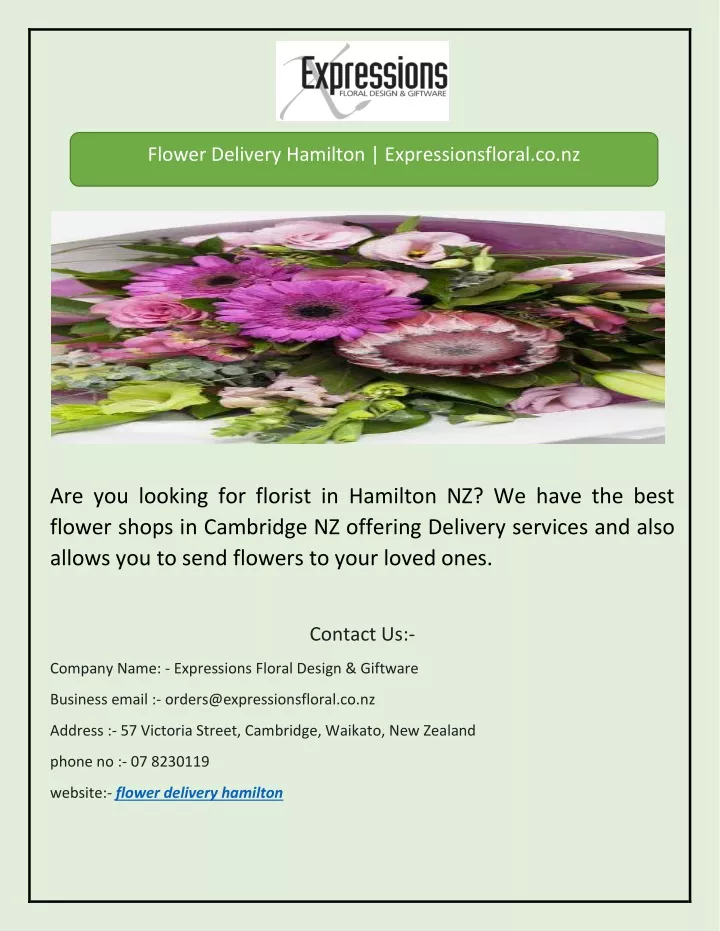 flower delivery hamilton expressionsfloral co nz