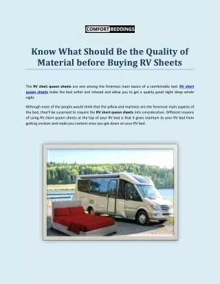 know what should be the quality of material