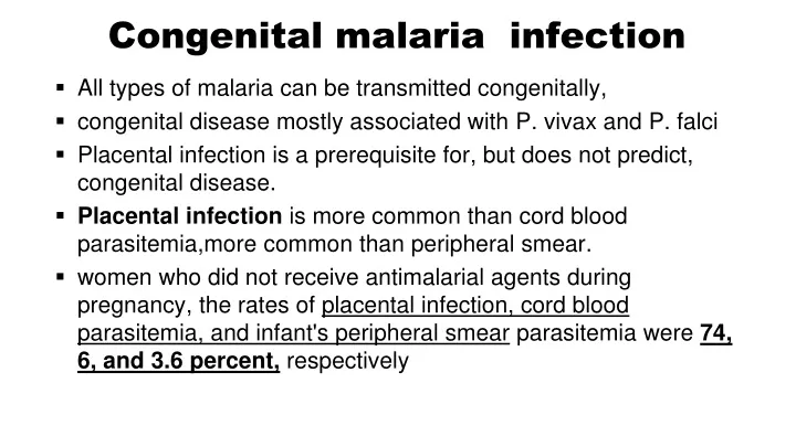congenital malaria infection