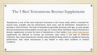 The 5 Best Testosterone Booster Supplements
