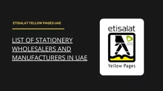List of Stationery Wholesalers and Manufacturers in UAE