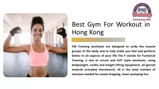 Best Gym For Workout in Hong Kong
