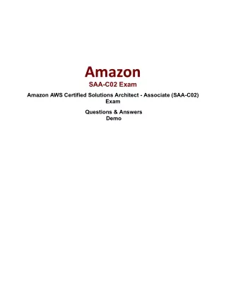 SAA-C02 Amazon SAA-C02 –SAA-C02 PDF -Dumpsforsure.com