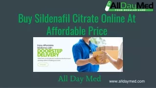 Buy Sildenafil Citrate Online At Affordable Price