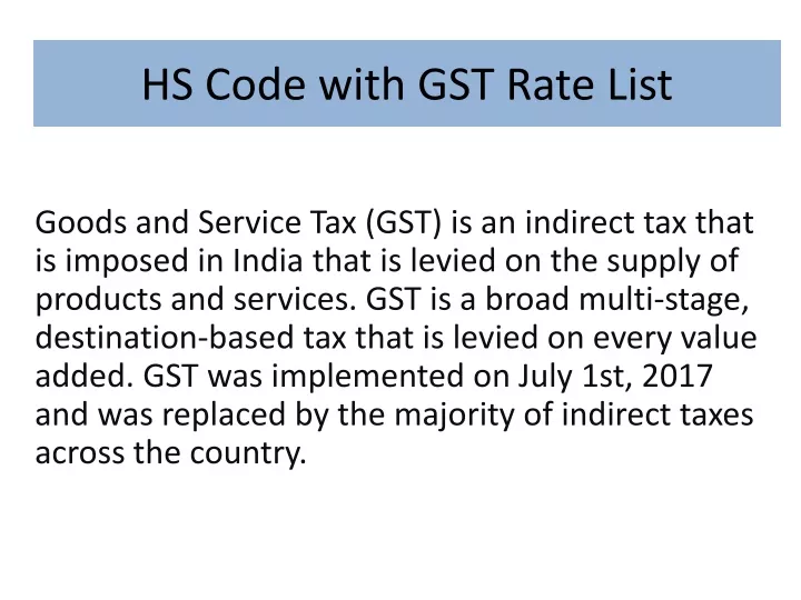 hs code with gst rate list