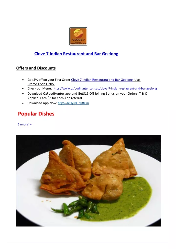 clove 7 indian restaurant and bar geelong offers