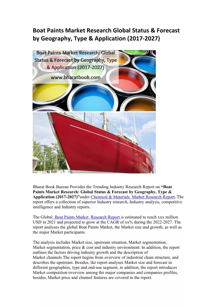 boat paints market research global status