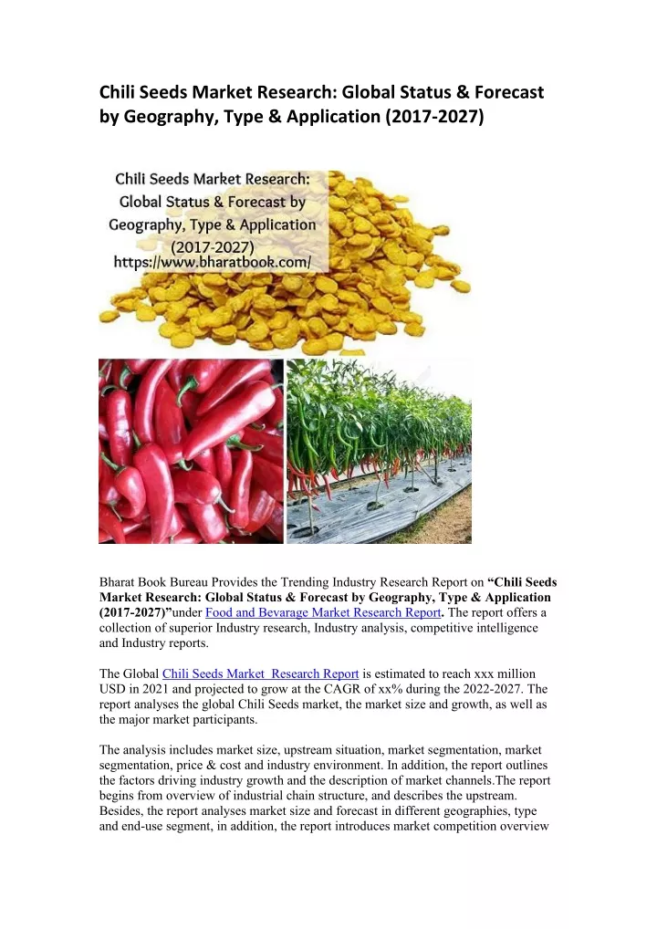 chili seeds market research global status