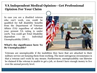 VA Independent Medical Opinion– Get Professional Opinion For Your Claim