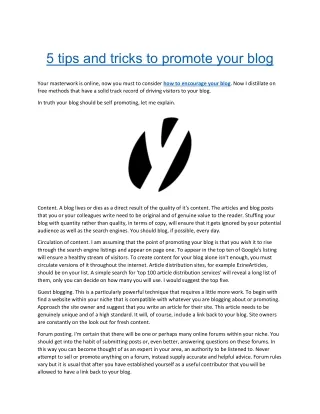 5 tips and tricks to promote your blog