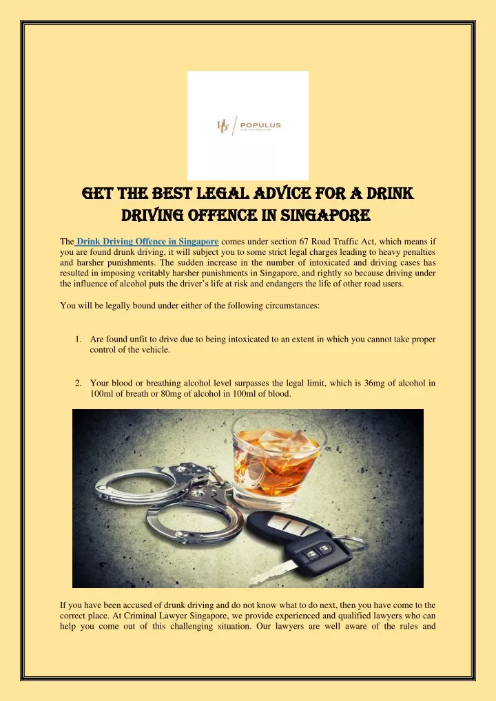 get the best legal advice for a drink