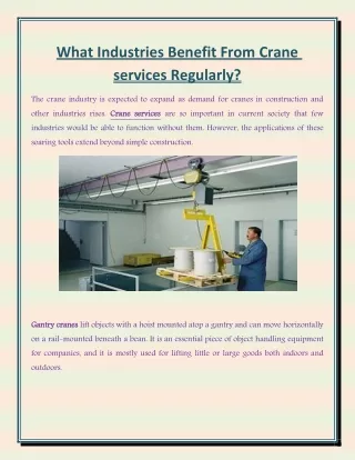 what industries benefit from crane services