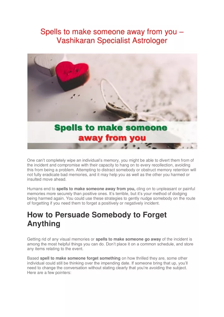 spells to make someone away from you vashikaran